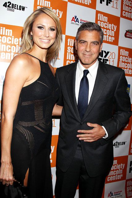 george clooney - stacy keibler - couple - the descendants - new york film festival 2011