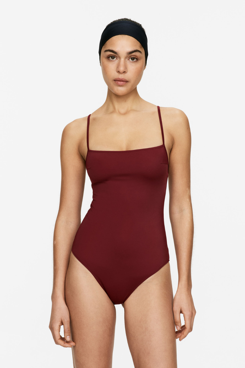Square-Neck Swimsuit – Dark Red – Women – Arket Gb