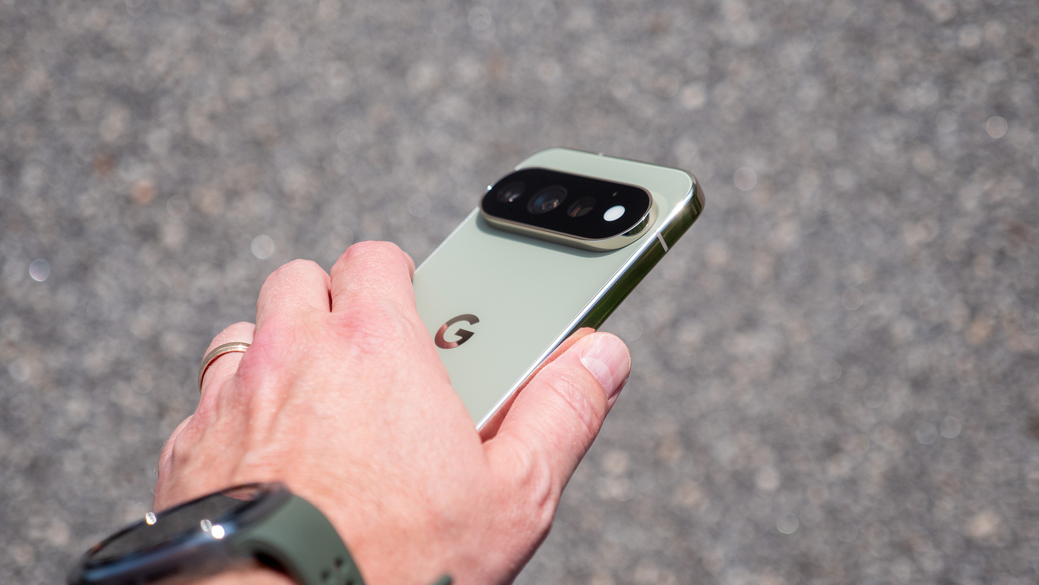 The back of the olive green Google Pixel 11 Pro XL