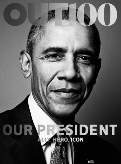 Barack Obama on the cover of Out Magazine.