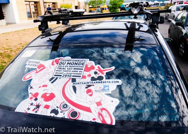 Cars throughout Quebec can be seen with gigantic Mont-Sainte-Anne World Cup decals