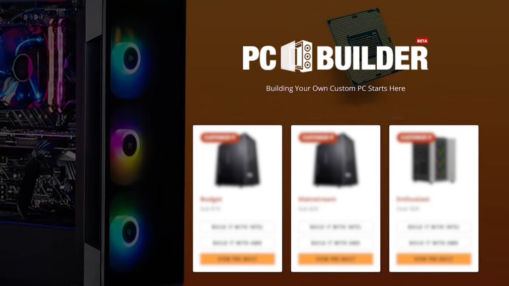 Newegg の AI PC ビルダーは、Premiere Pro 用のビルドを推奨しています。