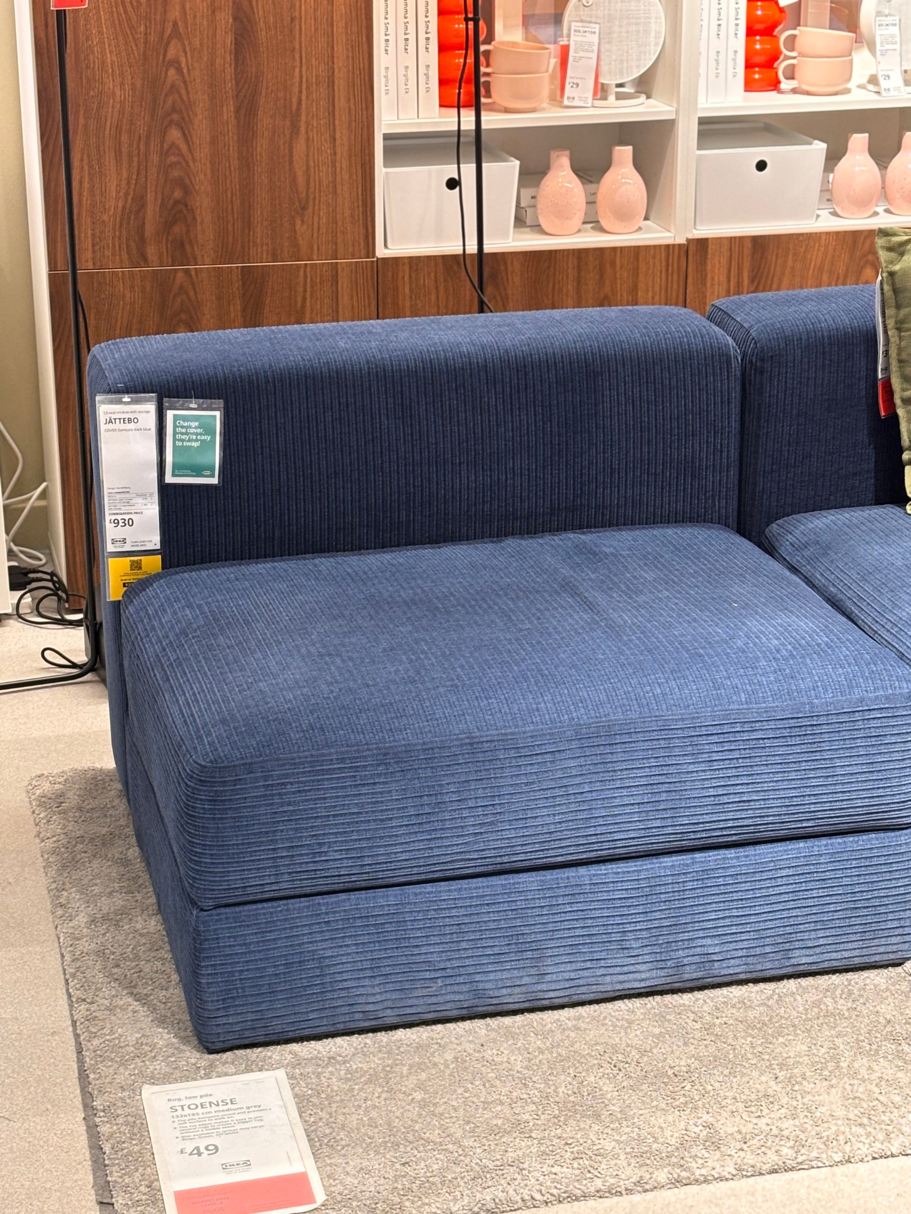 ikea jattebo sofa in a store