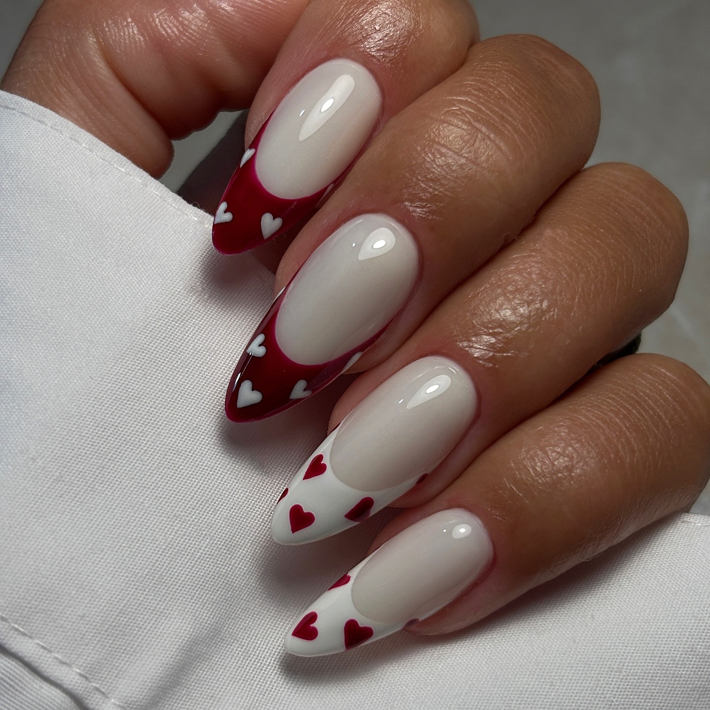 Heart French manicure.