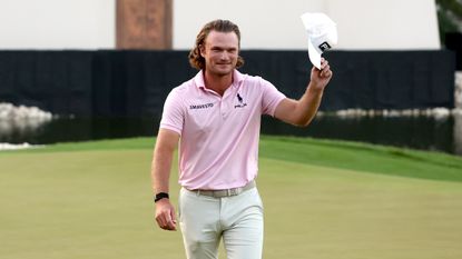 Freddy Schott acknowledges the crowd after his win at the Bahrain Championship 