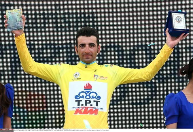 Mirsama Pourseyedigolakhour in the yellow jersey