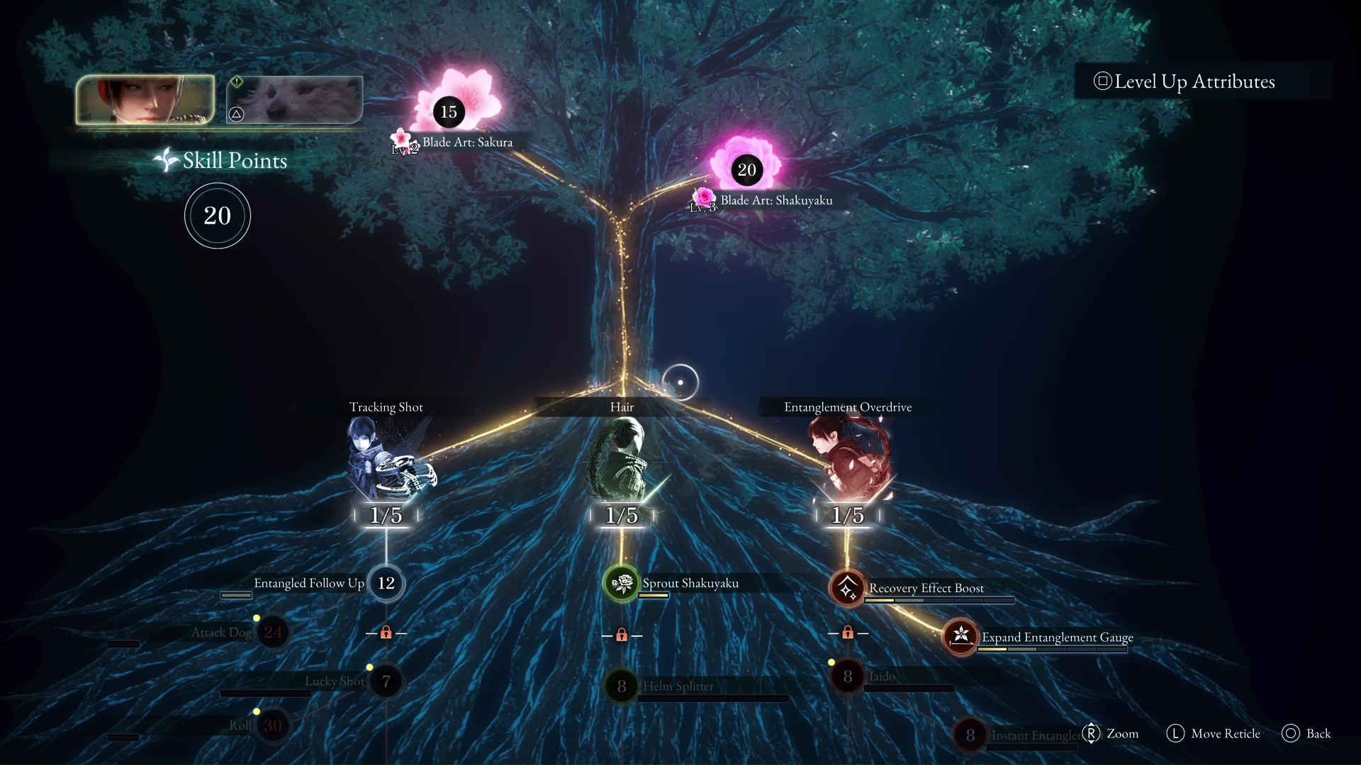 Emma's skill tree in Beast of Reincarnation
