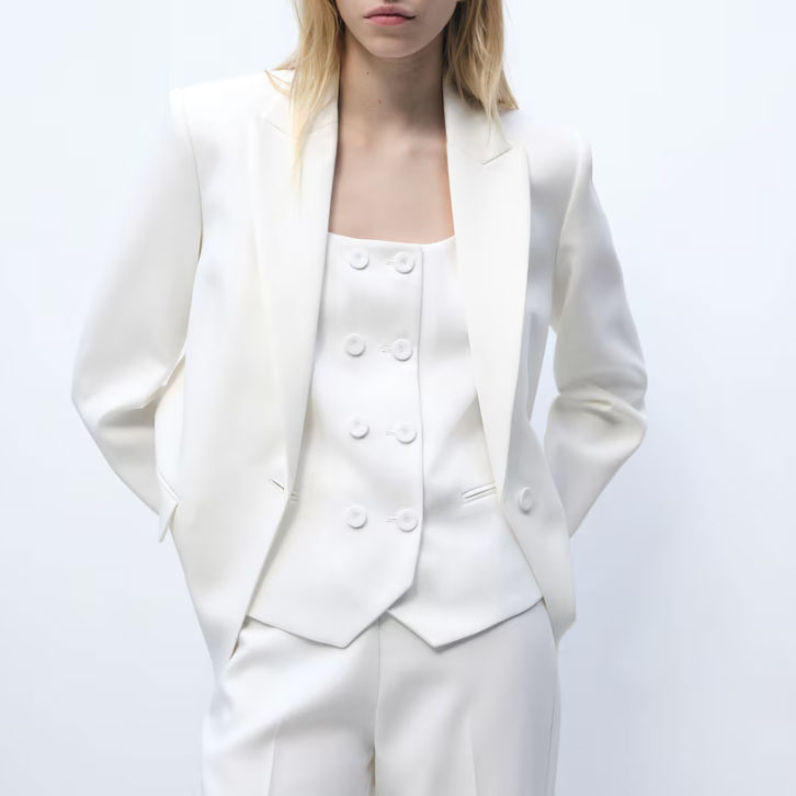 Mango white blazer