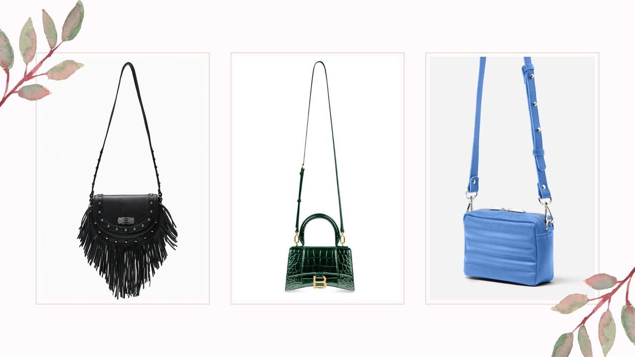 composite of the best crossbody bags 2023 from Zara, Balenciaga, Been London