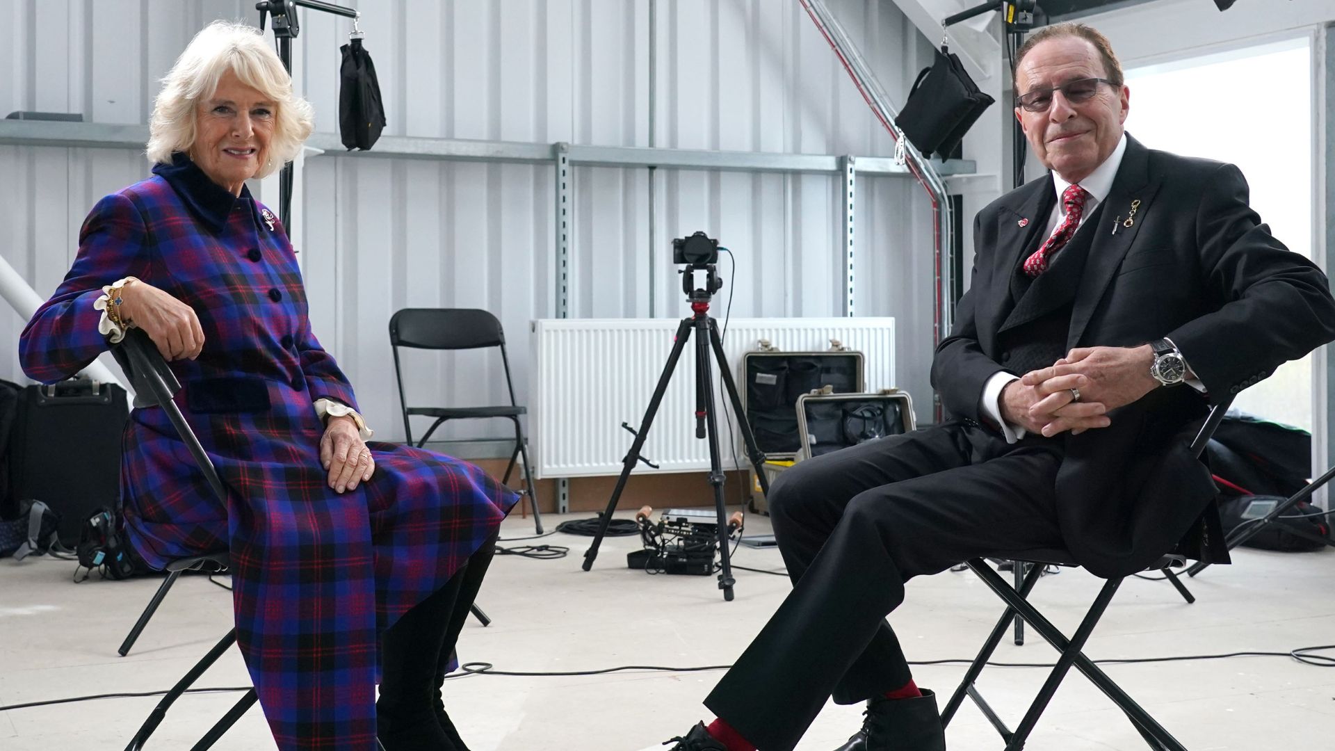 Queen Camilla with author Peter James in November 2021