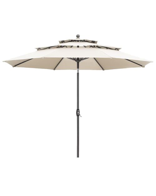 10ft Beige Patio Umbrella With Push Button Tilt and Crank