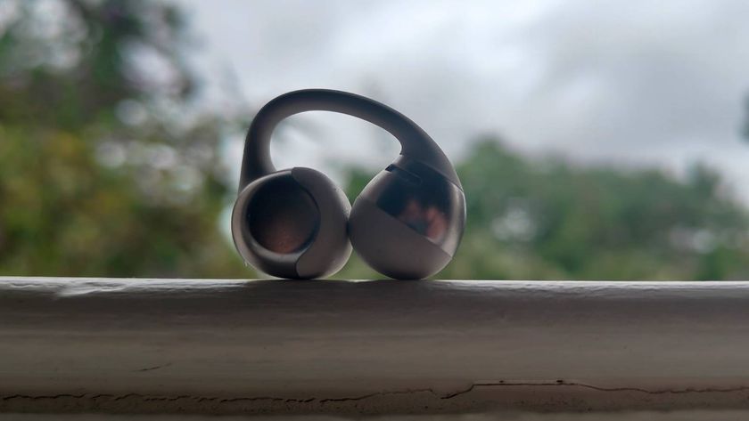 The Shokz OpenDots One on a white windowsill