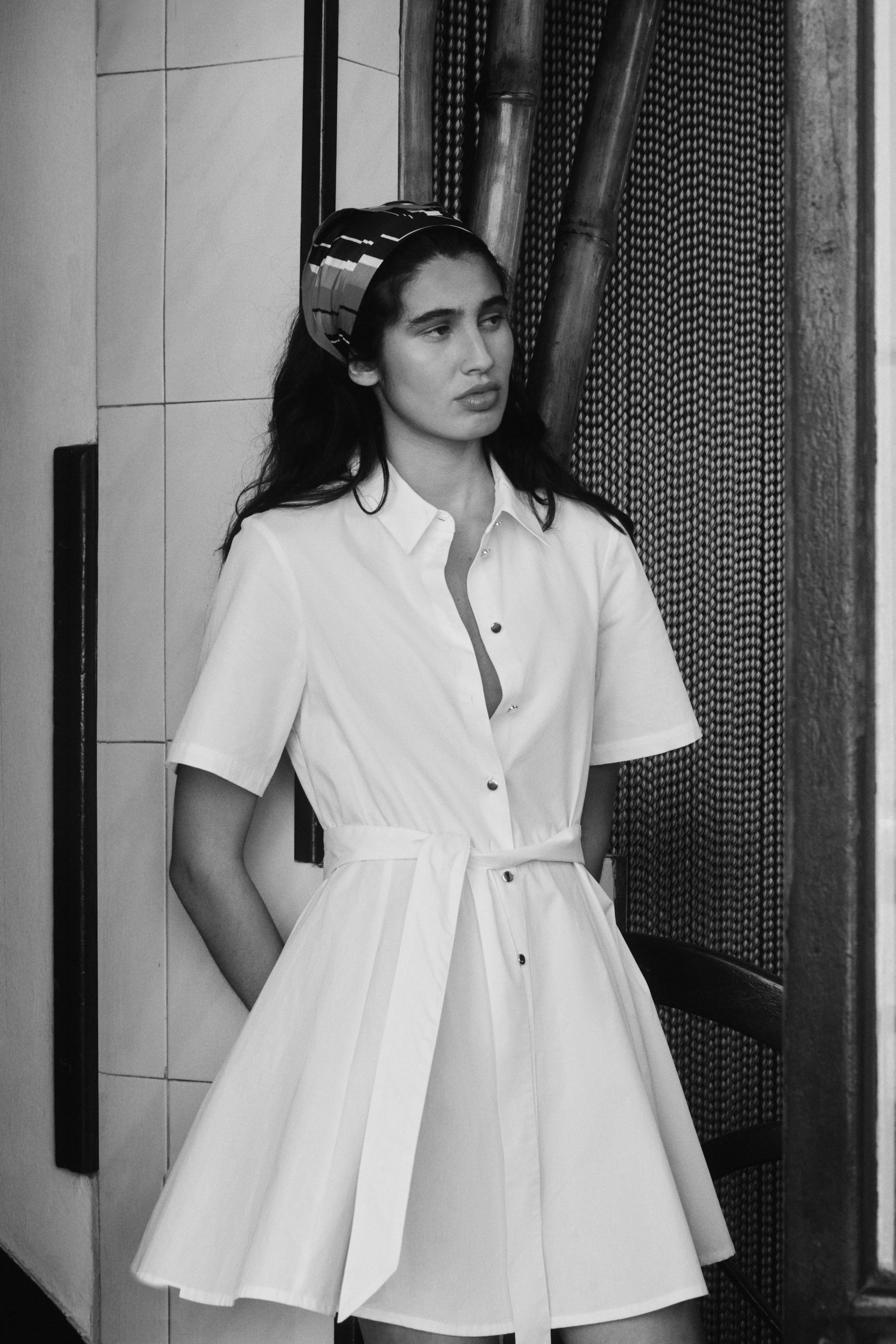 Tie-Belt Shirt Dress