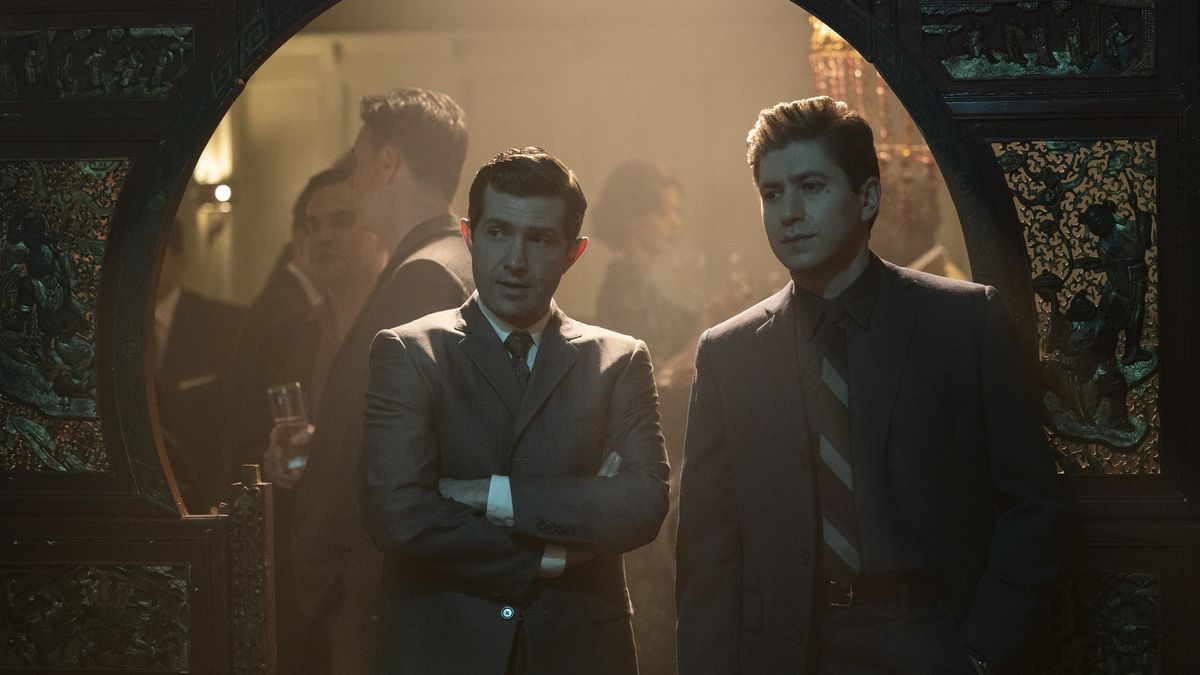 Joel Johnstone and Michael Zegen in The Marvelous Mrs. Maisel