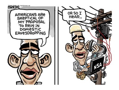 Obama cartoon NSA spying