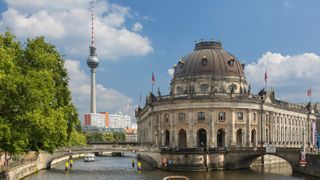 City scene of Berlin, Germany, showing Bode museum, Museum Island (Museumsinsel)