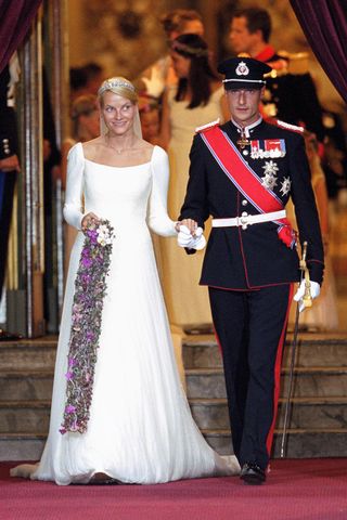 CROWN PRINCESS METTE-MARIT OF NORWAY in her wedding dress