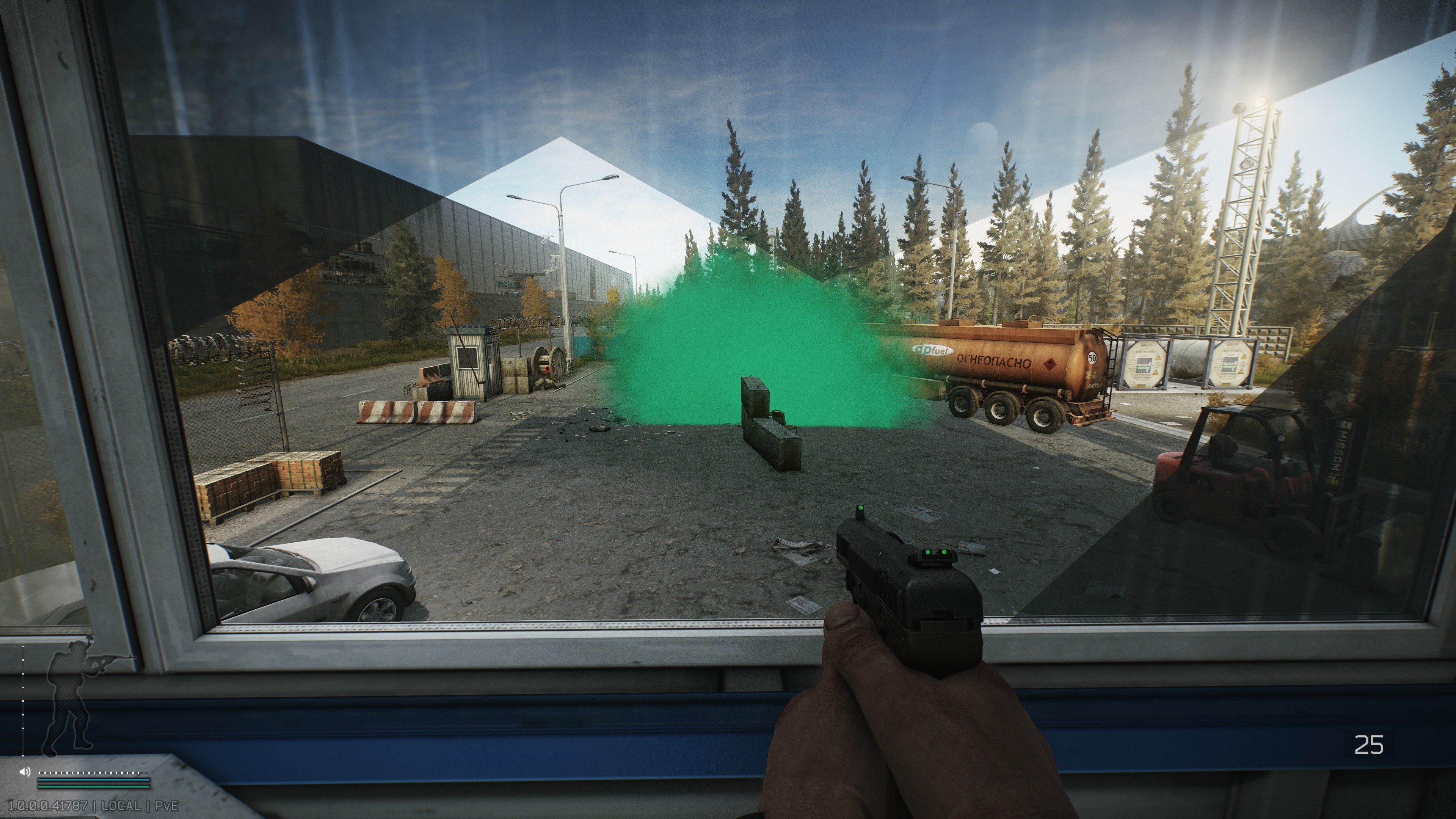 A player looks out over their surroundings in Escape from Tarkov.