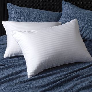 600 Fill Power White Goose Down Damask Stripe Pillow