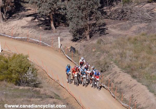 The lead group on the opening lap consisted of nine riders.