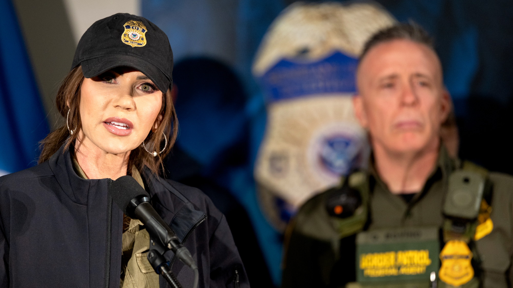 Homeland Security Secretary Kristi Noem and Border Patrol commander Gregory Bovino