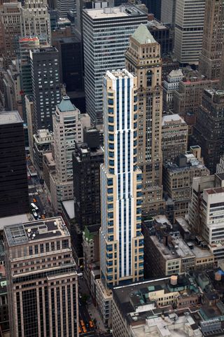 Aerial image of a skyscraper in New York