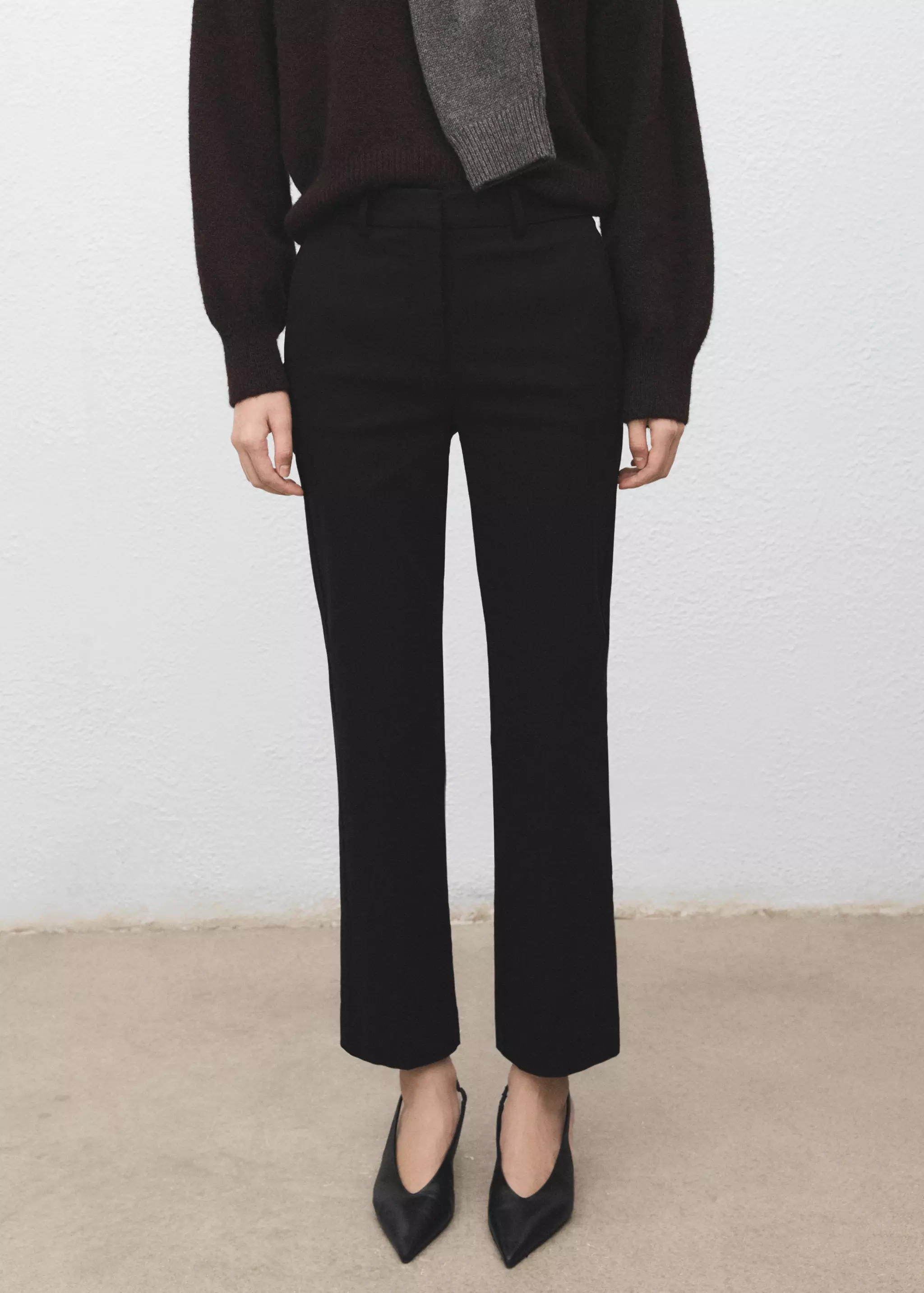 Straight-Cut Crop Trousers - Women | Mango United Kingdom