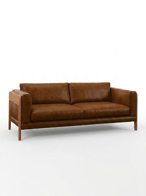 Nest Grand 4 Seater Leather Sofa in Premium Caramel