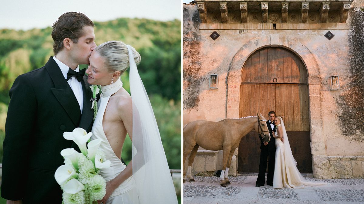 This Fashion Couple Tied the Knot at a 19th-Century Sicilian Masseria in Custom Looks Designed by the Bride