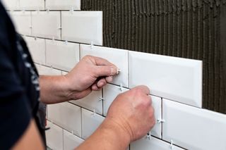 using tile spacers for a backsplash