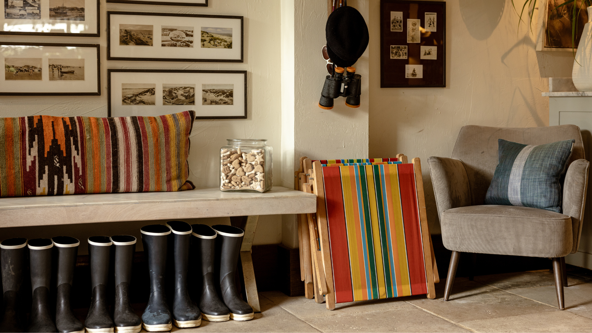 Wellies lined up at The Gallivant