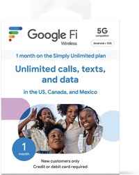 Google Fi Unlimited data SIM:Was $50Now $13
Save 70%