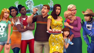 A collection of Sims from The Sims 4.