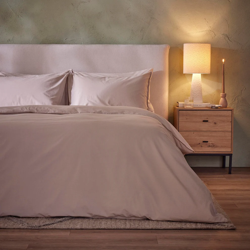 Washed Cotton 200 Thread Count Plain Dye Duvet Cover & Pillowcase Set 