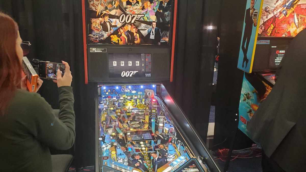 pinball machine lit up