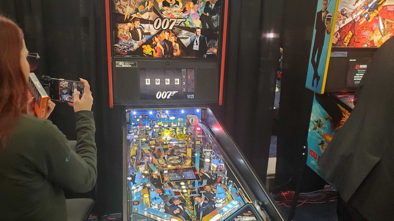 pinball machine lit up