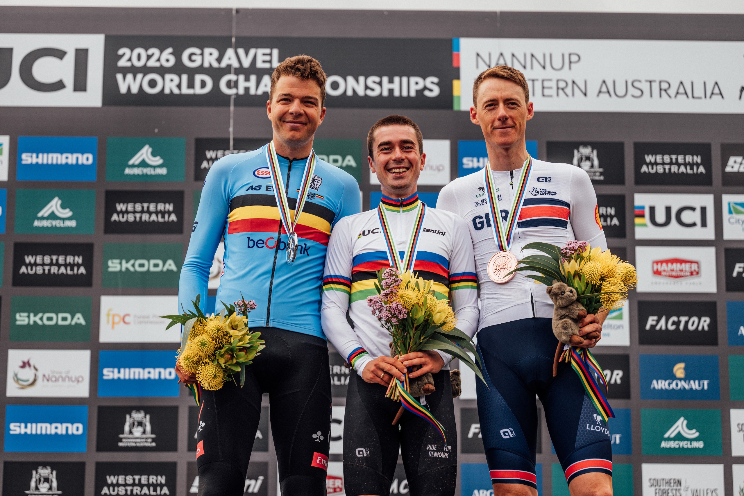 Men&amp;rsquo;s Elite Podium had Magnus Bak Klaris (Denmark) earn the rainbow stripes, with Florian Vermeersch (Belgium) receiving the Silver Medal and Connor Swift (Great Britain) receiving the Bronze Medal