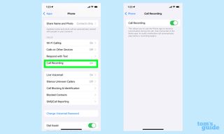 select call recording in phone app settings and turn the switch to off