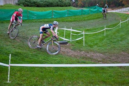 Luke Keough leads McNicholas at the start of the men