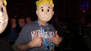 Fallout 4 at QuakeCon: Blow-by-blow panel impressions Paul Acevedo Vault Boy mask