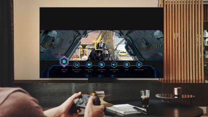 Samsung 4K TV QN95B showing gaming features