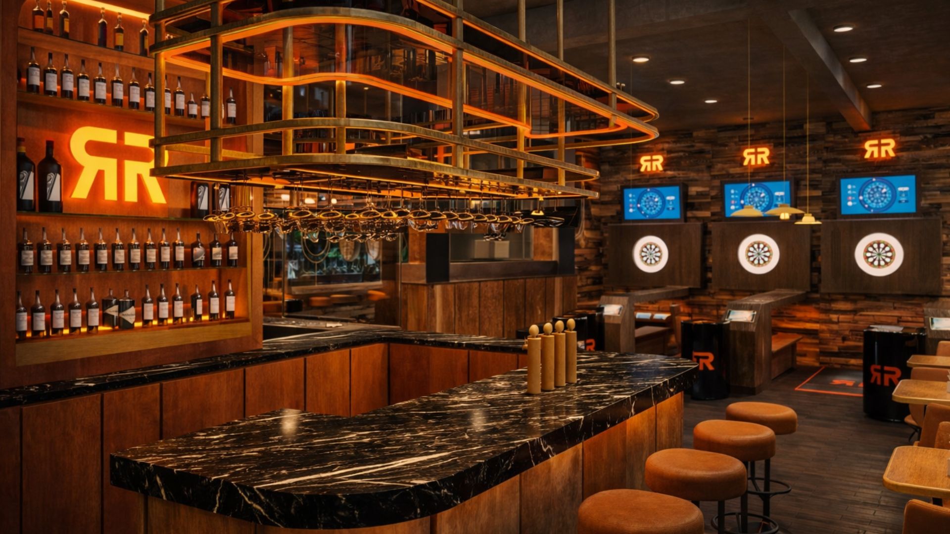 an image of the central interior of the Rocket Rooms in London