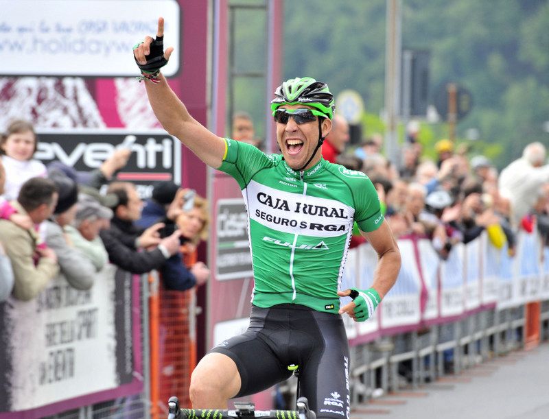 Omar Fraile (Caja Rural-Seguros RGA) celebrates winning the race