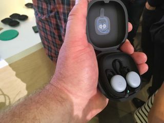 Pixel Buds in their charging case (Credit: Philip Michaels/Tom's Guide)