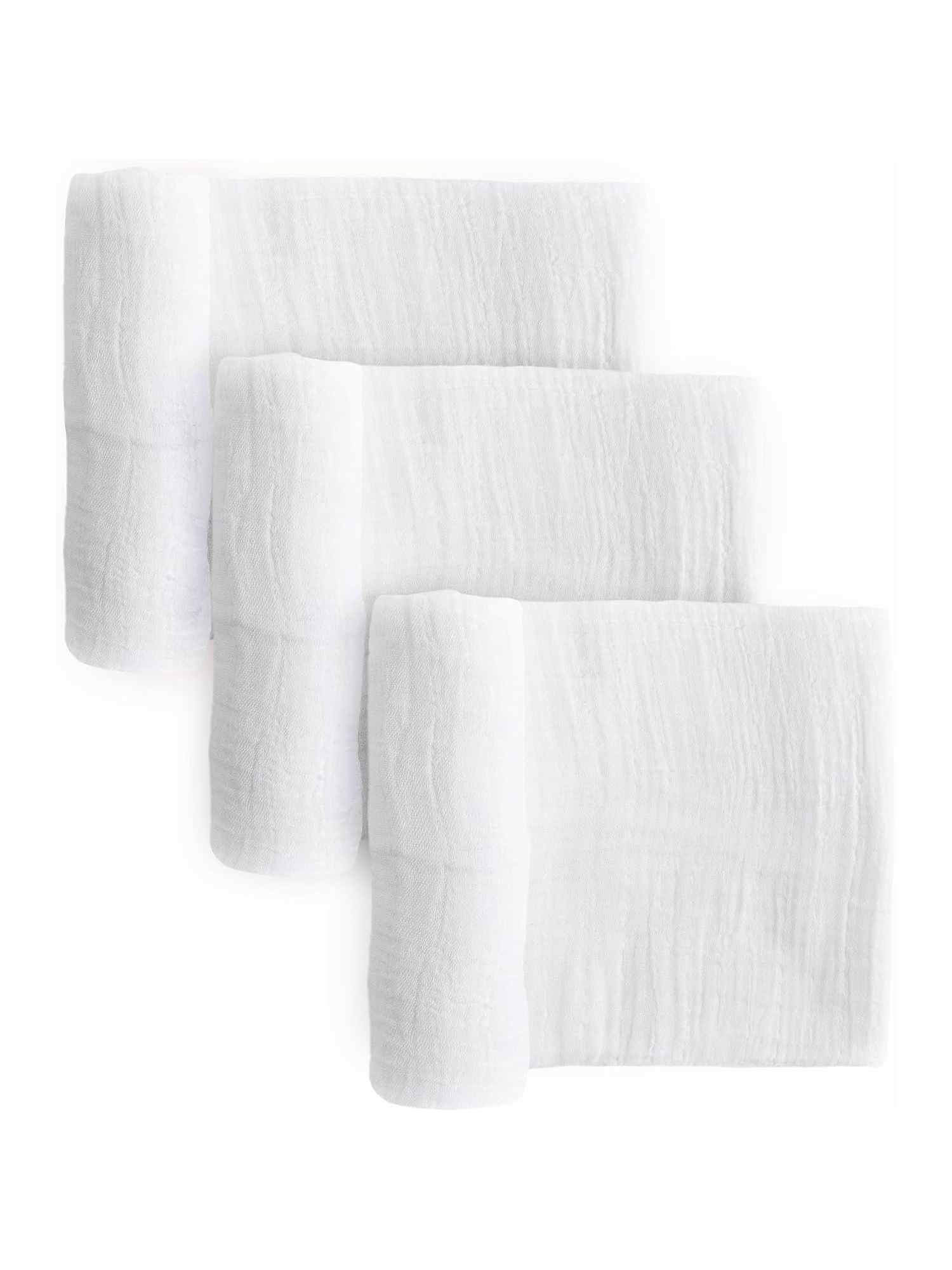 Little Unicorn, Little Unicorn Premium Muslin Swaddle Blanket 3 Pack | for Swaddling, Play, Nursing &amp;amp; More | Giftable Set of 3 (white)