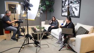 Content creators using the 40-inch Sliding Leg C-Stand from Matthews Studio Equipment