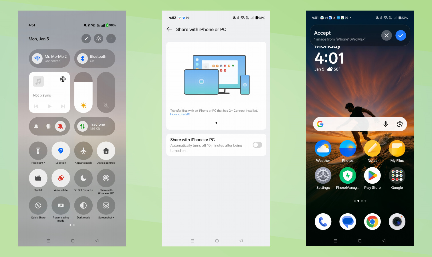 OnePlus 15 screen shots.