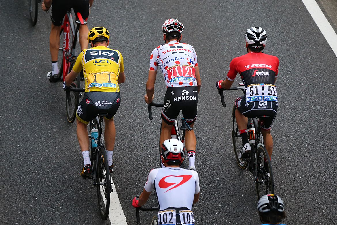 Chris Froome, Warren Barguil and Fumiyuku Beppu in Saitama.