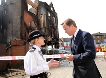 David Cameron tours Croydon after riots