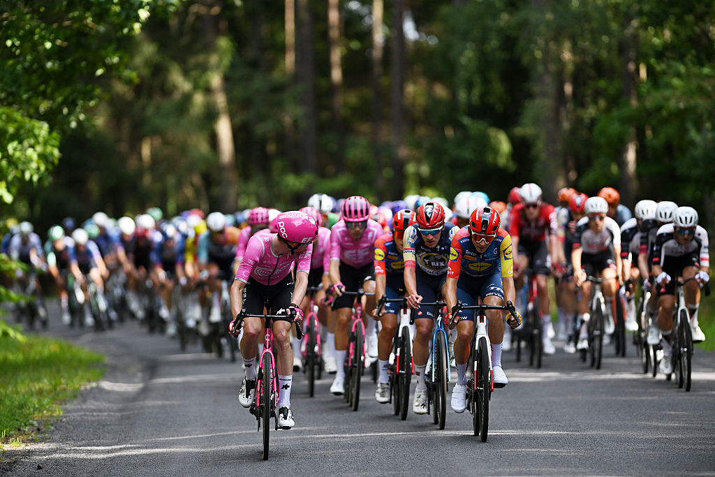 Lennard Kamna of Germany and Team Lidl - Trek and Jardi Christiaan van der Lee of Netherlands and Team EF Education - EasyPost lead the peloton during the 83rd Tour de Pologne 2026